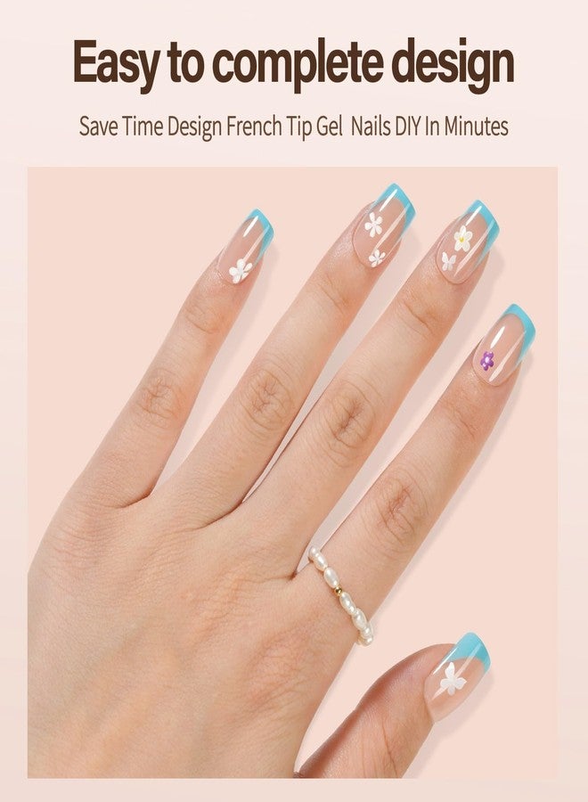 VANSIHO 300Pcs French Gel Nail Tips, Vansiho Short Square Nail Tips, Pre-French Tips Press on Nails, Acrylic Fake Nails for Nail Art DIY 15 Sizes - Image 3